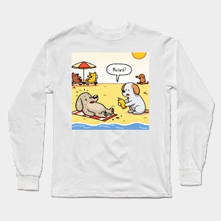 Hot dog on a beach Long Sleeve T-Shirt